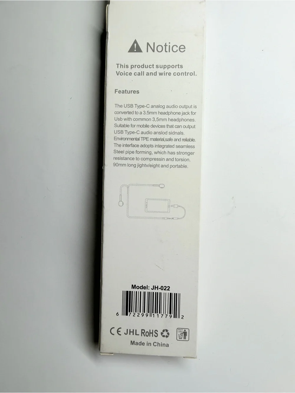 omighty White USB-C to 3.5mm Headphone Adapter